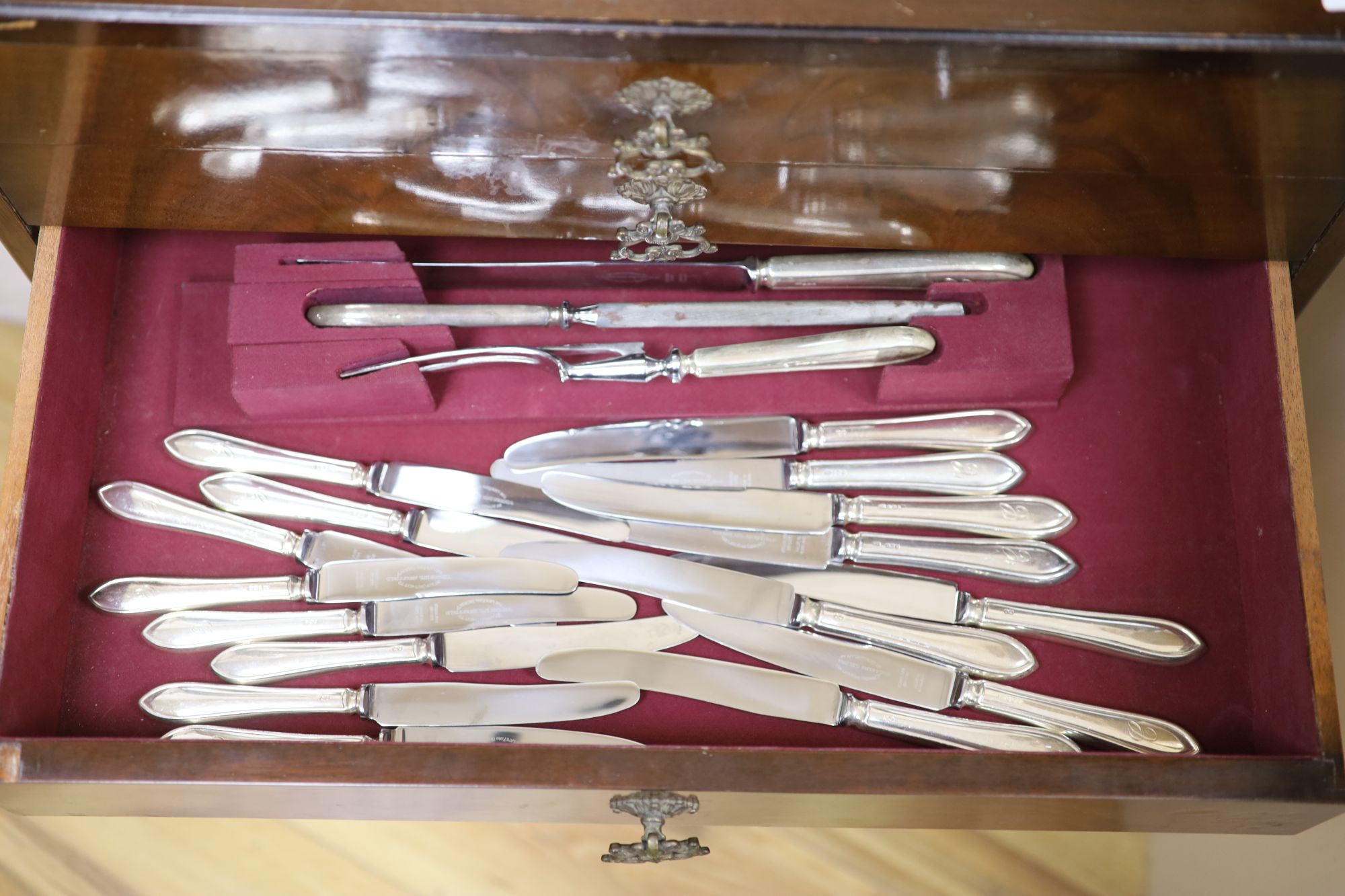 A canteen of modern silver cutlery for eight, Viners Ltd, Sheffield, 1958/9 1960,